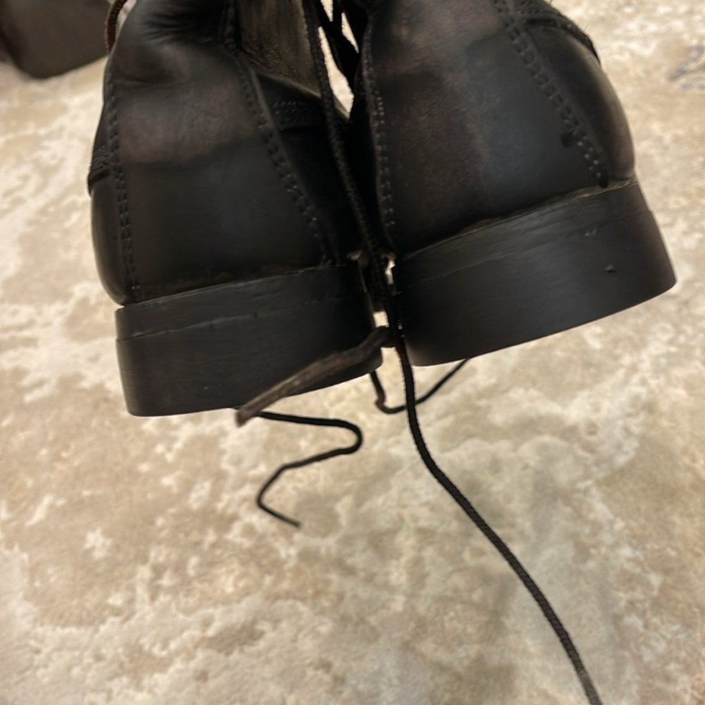 Vintage ADDISON SHOE COMPANY Black Leather Combat Boots Steel Toe Size 6 R - Picture 7 of 12